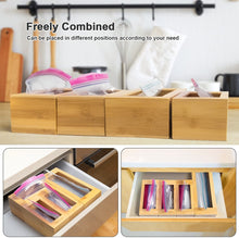 Load image into Gallery viewer, Amerner Bamboo Ziplock Bag Storage Organizer for Kitchen Counter
