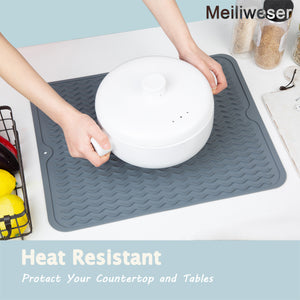 Meiliweser Silicone Dish Drying Mat For Kitchen