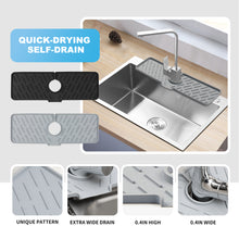 Load image into Gallery viewer, Meiliweser Silicone Faucet Splash Guard, 18” x 5.9”, Faucet Water Catcher Mat, Longer Silicone Sink Mat for Kitchen, Bathroom, Laundry Room, Farmhouse, Bar &amp; RV (Gray)
